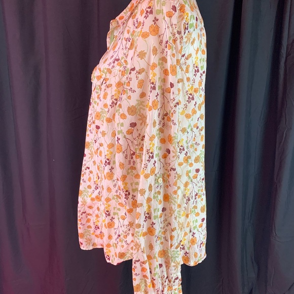 Old Navy cream and orange floral button down size XL - Picture 2 of 7
